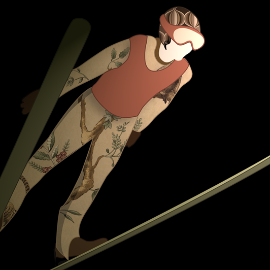 skispringer skijumper illustration